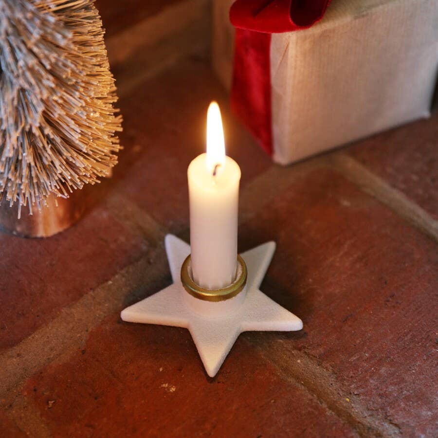 CERAMIC STAR CANDLESTICK HOLDER