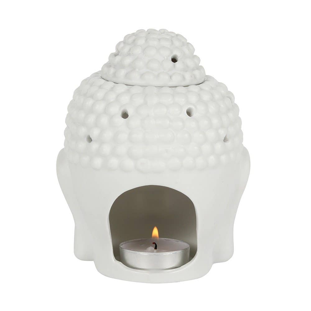 WHITE UDDHA HEAD OIL BURNER AND WAX WARMER