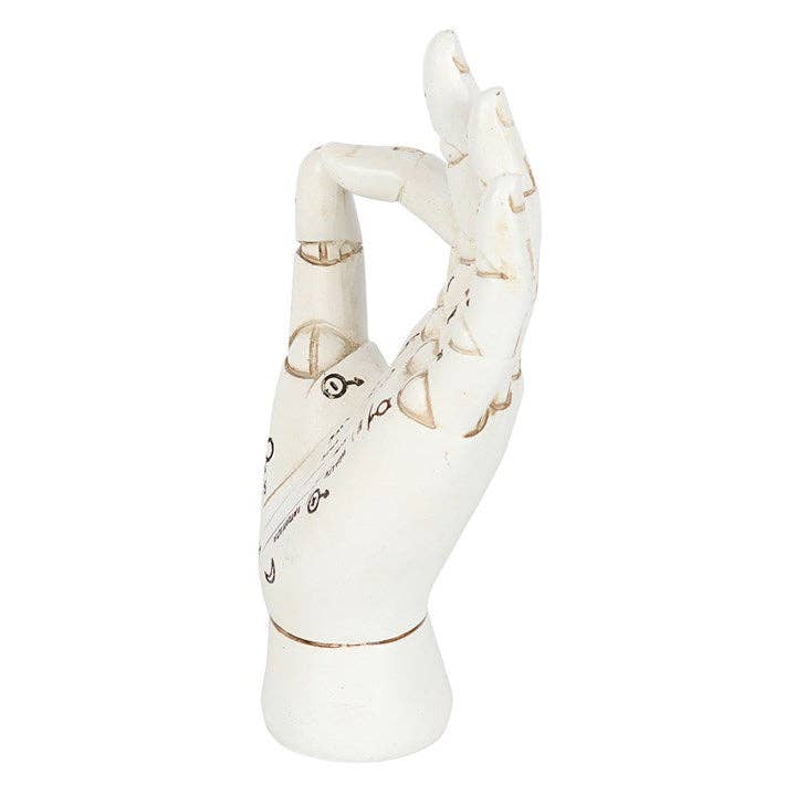 WHITE PALMISTRY HAND DECORATIVE ORNAMENT