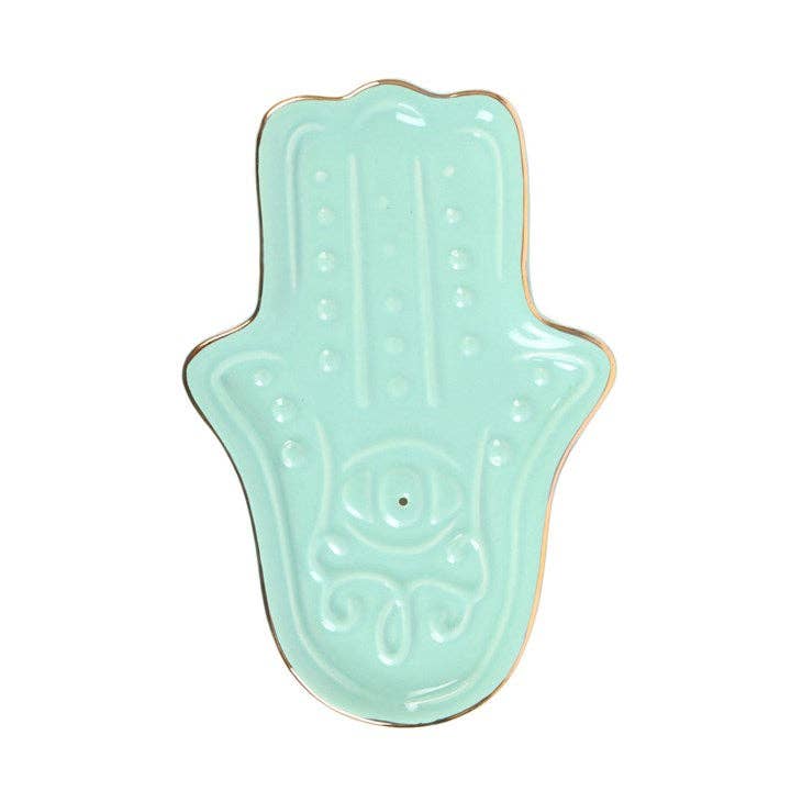 BLUE HAMSA HAND INCENSE STICK HOLDER