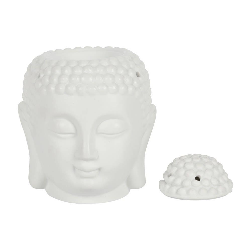 WHITE UDDHA HEAD OIL BURNER AND WAX WARMER