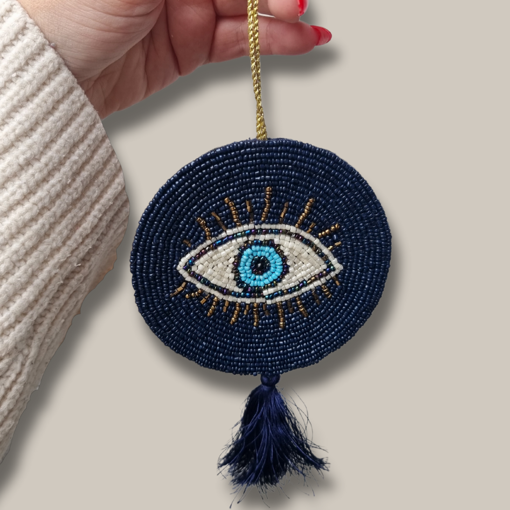 EVIL EYE HANGING DECORATION WITH GENUINE BLACK TOURMALINE