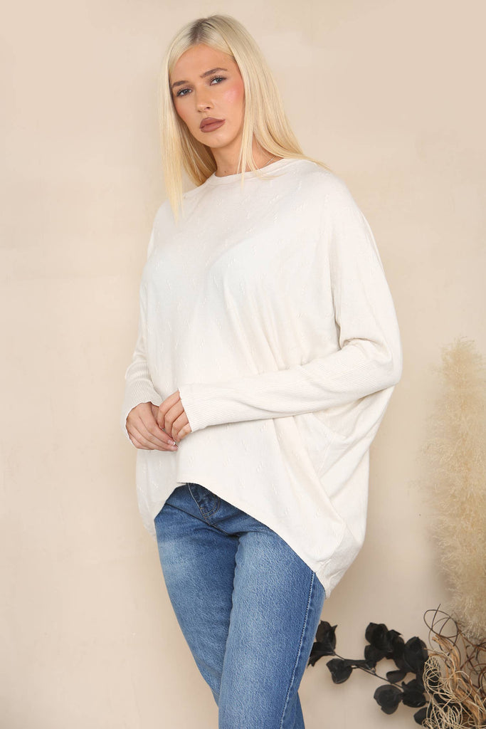 DROPPED HEM RELAXED JUMPER BLUE