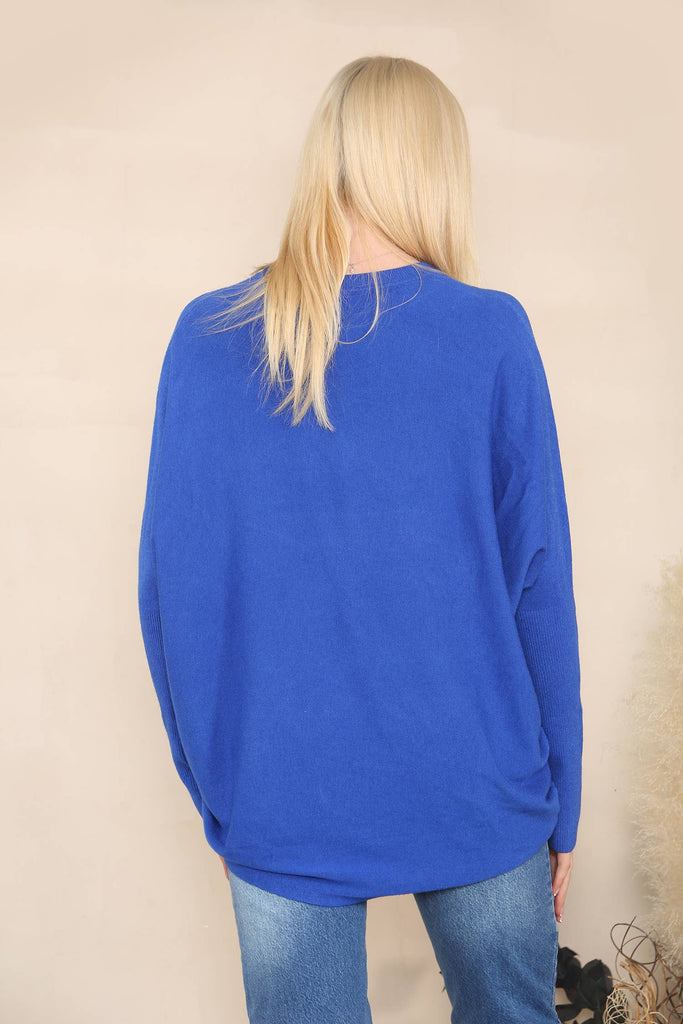 DROPPED HEM RELAXED JUMPER BLUE