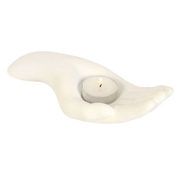 OPEN HAND TEALIGHT CANDLE HOLDER