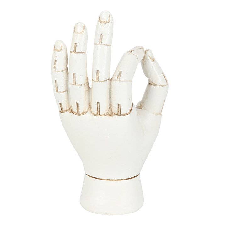 WHITE PALMISTRY HAND DECORATIVE ORNAMENT