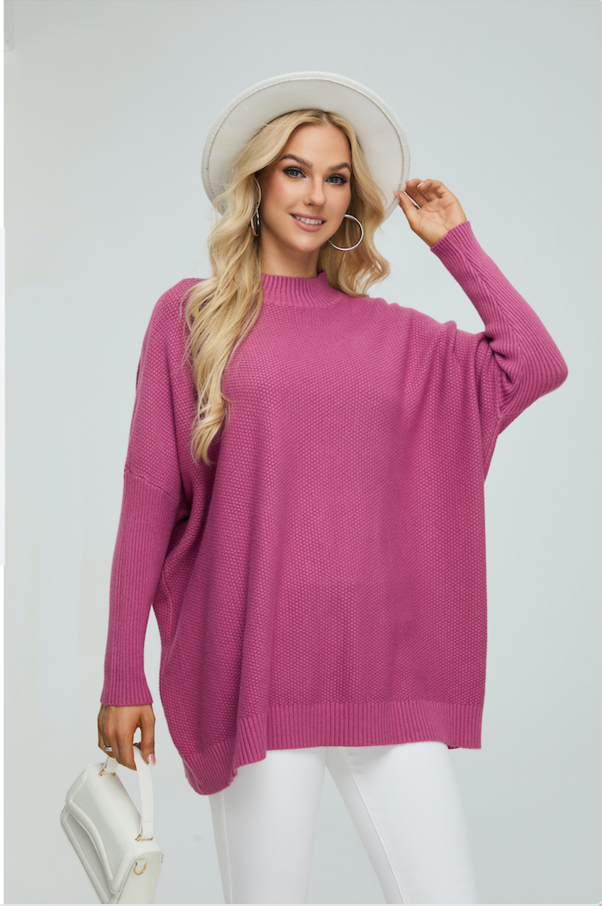 HIVE KNITTING DESIGN CHUNKY PLUS SIZE JUMPER : PINK