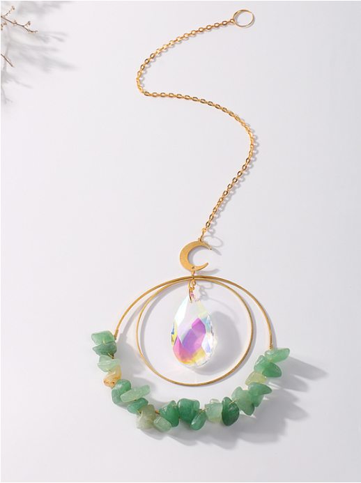 ROUND SUNCATCHER CRYSTAL RAINBOW PRISMS: AMETHYST