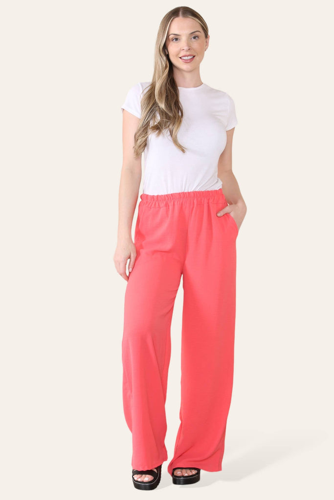 ELONGATED PALAZZO WIDE STRAIGHT LEG TROUSERS : LILAC