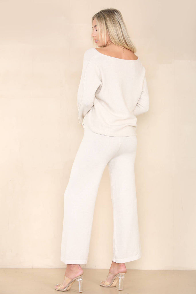 SOFT KNIT PLAIN LOUNGEWEAR TAUPE Karma Boutique