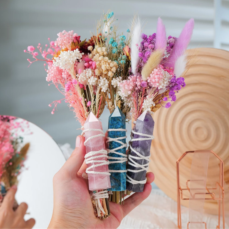 CRYSTAL WAND   BOUQUET FLOWER: ROSE QUARTZ