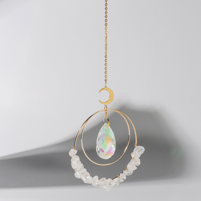 ROUND SUNCATCHER CRYSTAL RAINBOW PRISMS: TURQUOISE