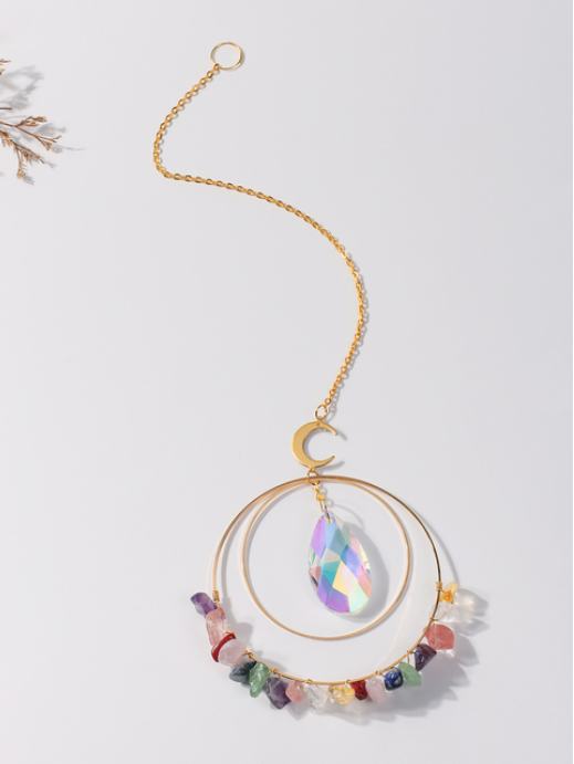 ROUND SUNCATCHER CRYSTAL RAINBOW PRISMS: AMETHYST