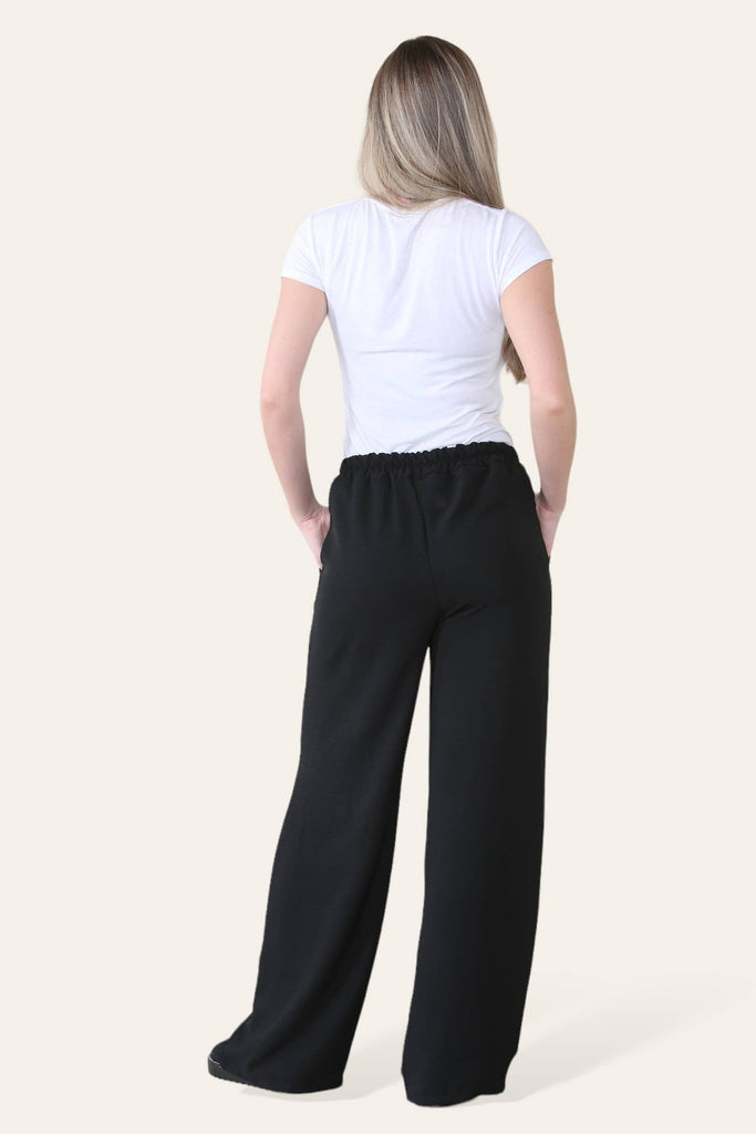 ELONGATED PALAZZO WIDE STRAIGHT LEG TROUSERS : LILAC