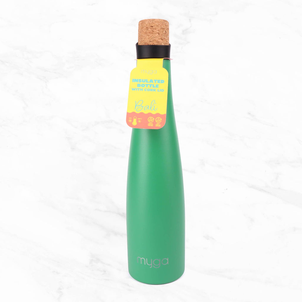 BALI INSULATED WATER BOTTLE WITH CORK LID: PINK