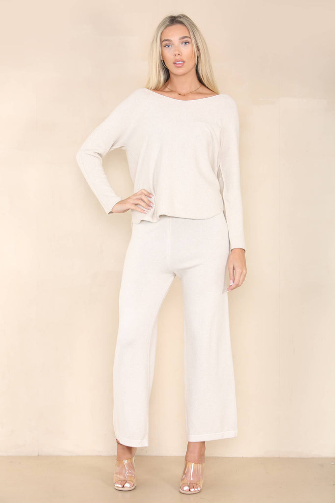 SOFT KNIT PLAIN LOUNGEWEAR TAUPE Karma Boutique