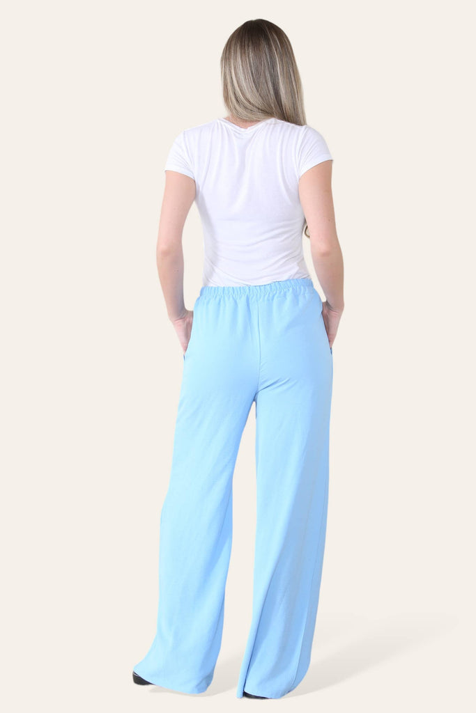 ELONGATED PALAZZO WIDE STRAIGHT LEG TROUSERS : LILAC