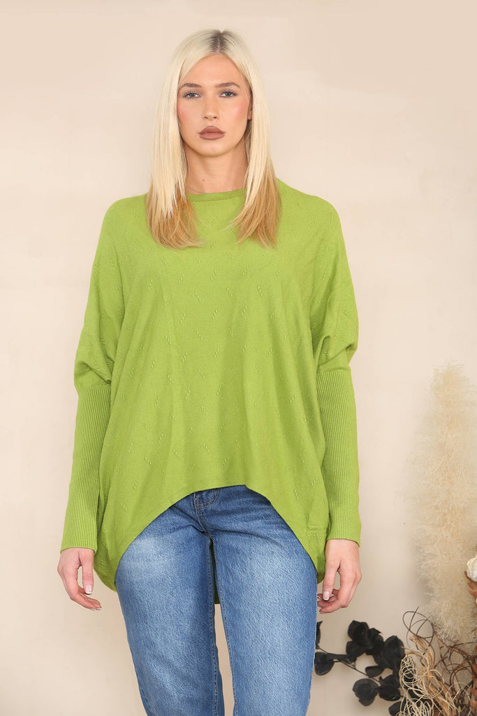 DROPPED HEM RELAXED JUMPER BLUE