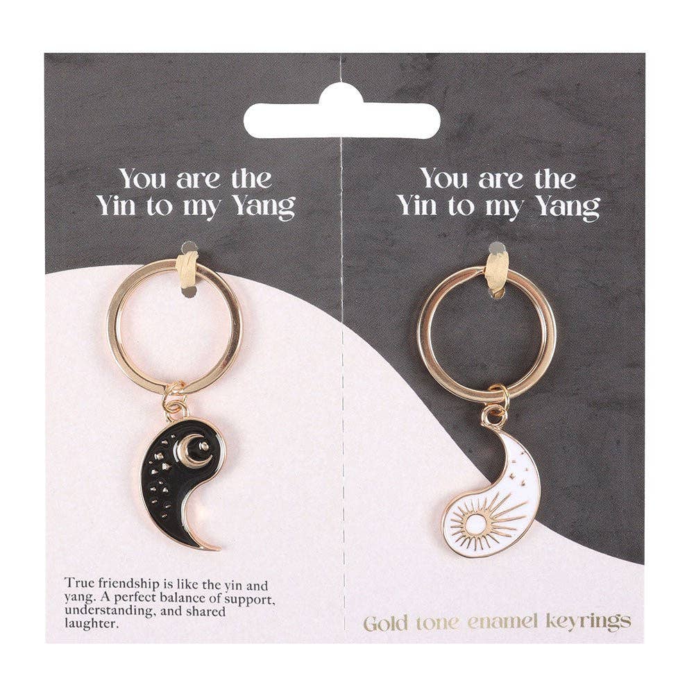 PAIR OF YIN YANG BEST FRIEND KEYRINGS