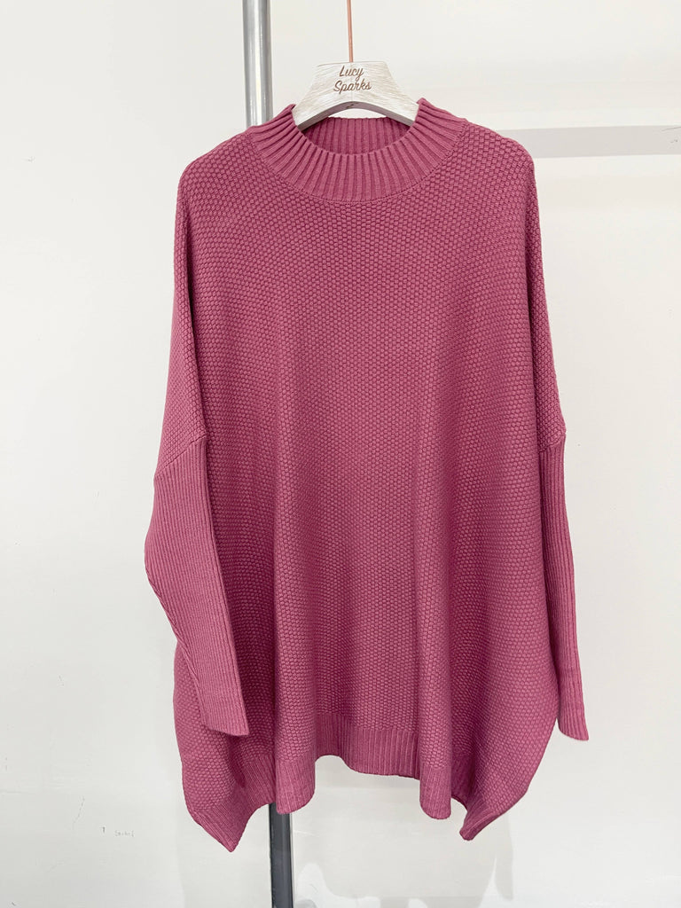 HIVE KNITTING DESIGN CHUNKY PLUS SIZE JUMPER : PINK