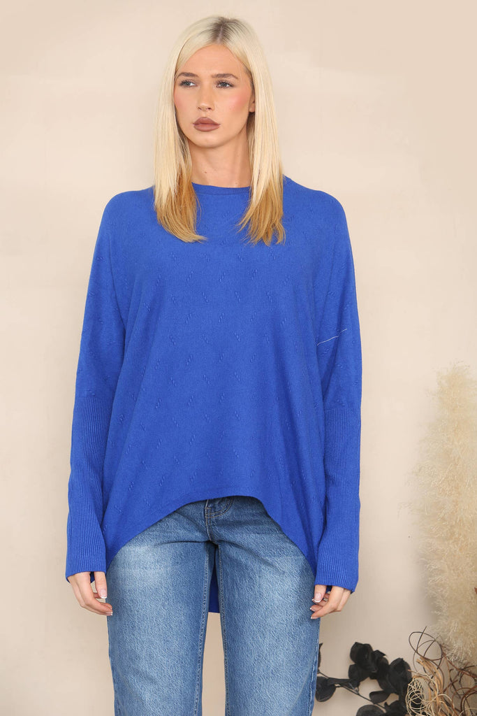 DROPPED HEM RELAXED JUMPER BLUE