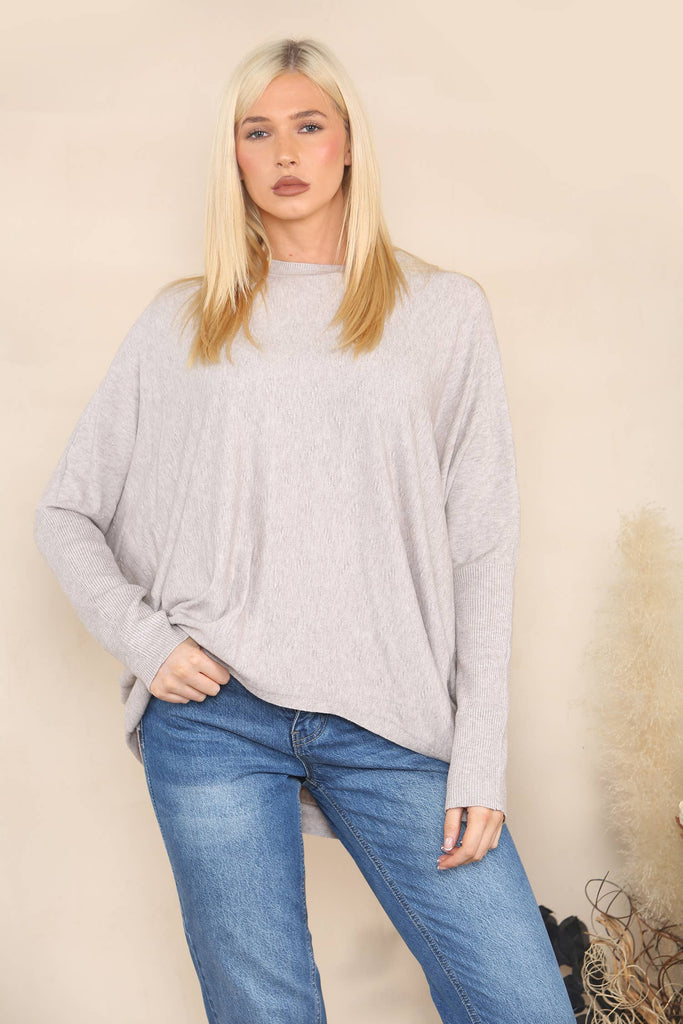 DROPPED HEM RELAXED JUMPER BLUE