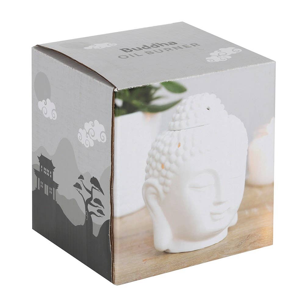 WHITE UDDHA HEAD OIL BURNER AND WAX WARMER