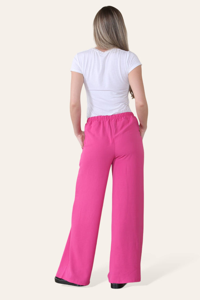 ELONGATED PALAZZO WIDE STRAIGHT LEG TROUSERS : LILAC