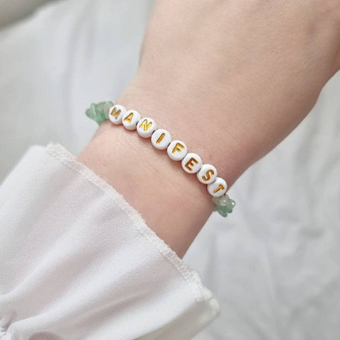 AVENTURINE CRYSTAL FRIENDSHIP BRACELET - MANIFEST - PROSPERITY, MANIFESTATION