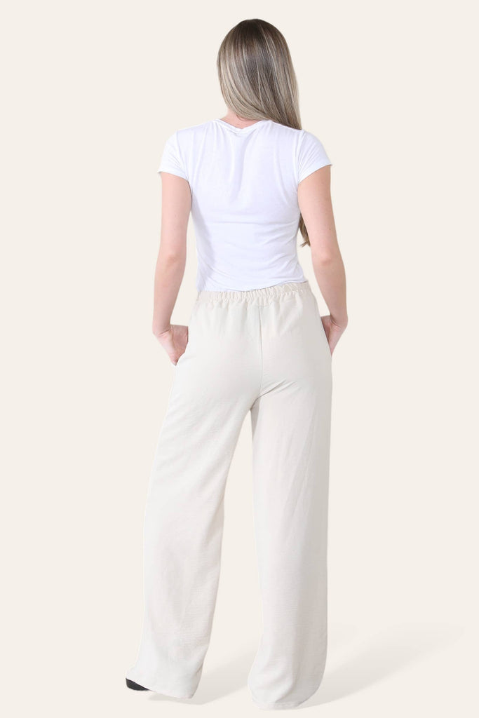 ELONGATED PALAZZO WIDE STRAIGHT LEG TROUSERS : LILAC