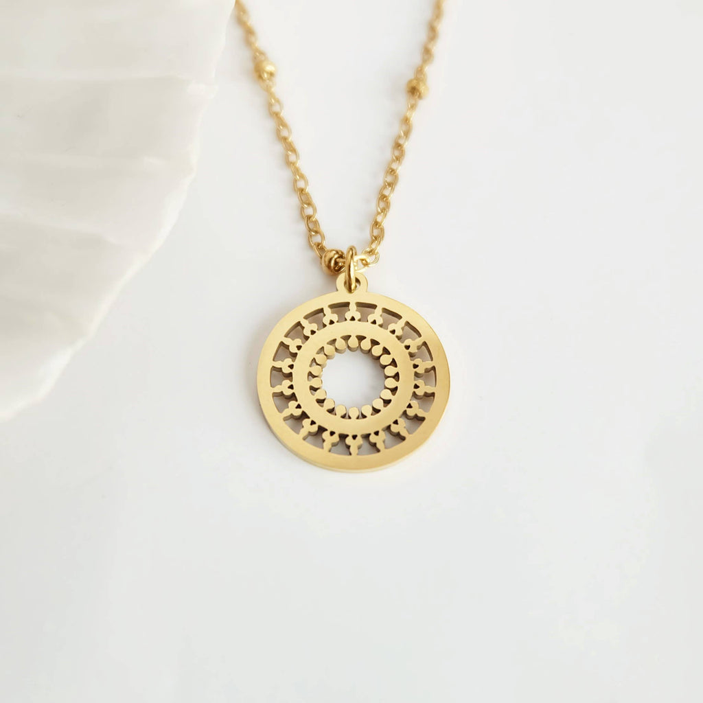 GOLD MANDALA NECKLACE