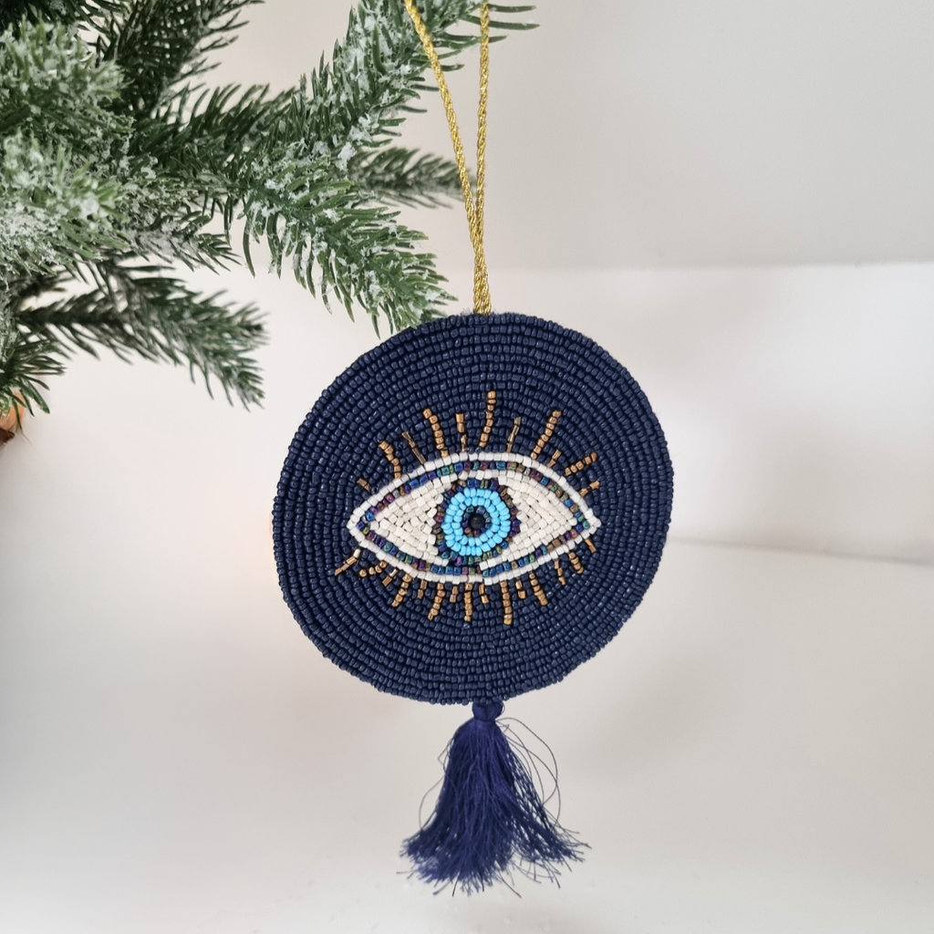 EVIL EYE HANGING DECORATION WITH GENUINE BLACK TOURMALINE