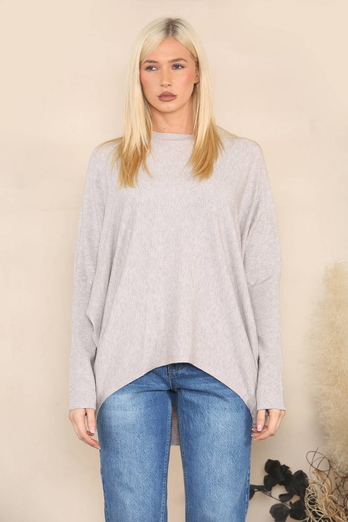 DROPPED HEM RELAXED JUMPER BLUE