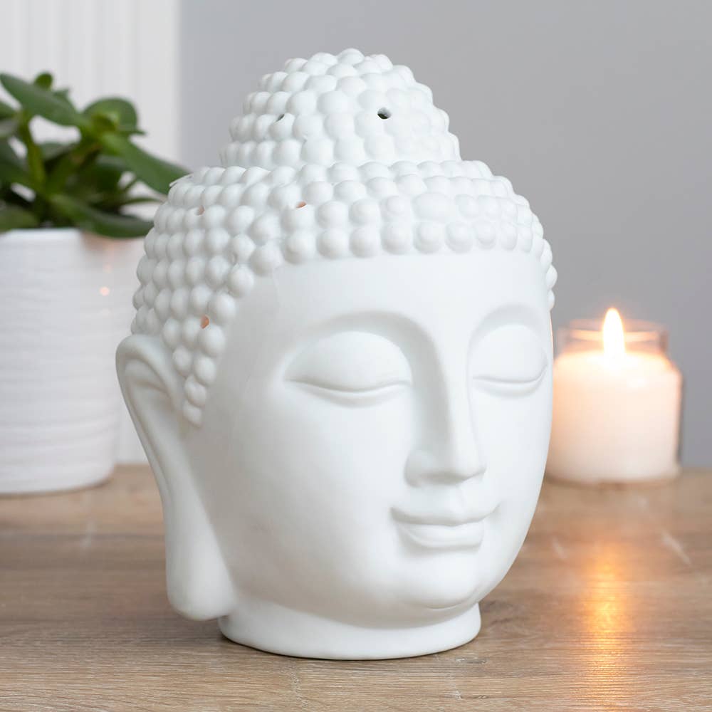 LARGE WHITE BUDDHA OIL BURNER AND WAX WARMER