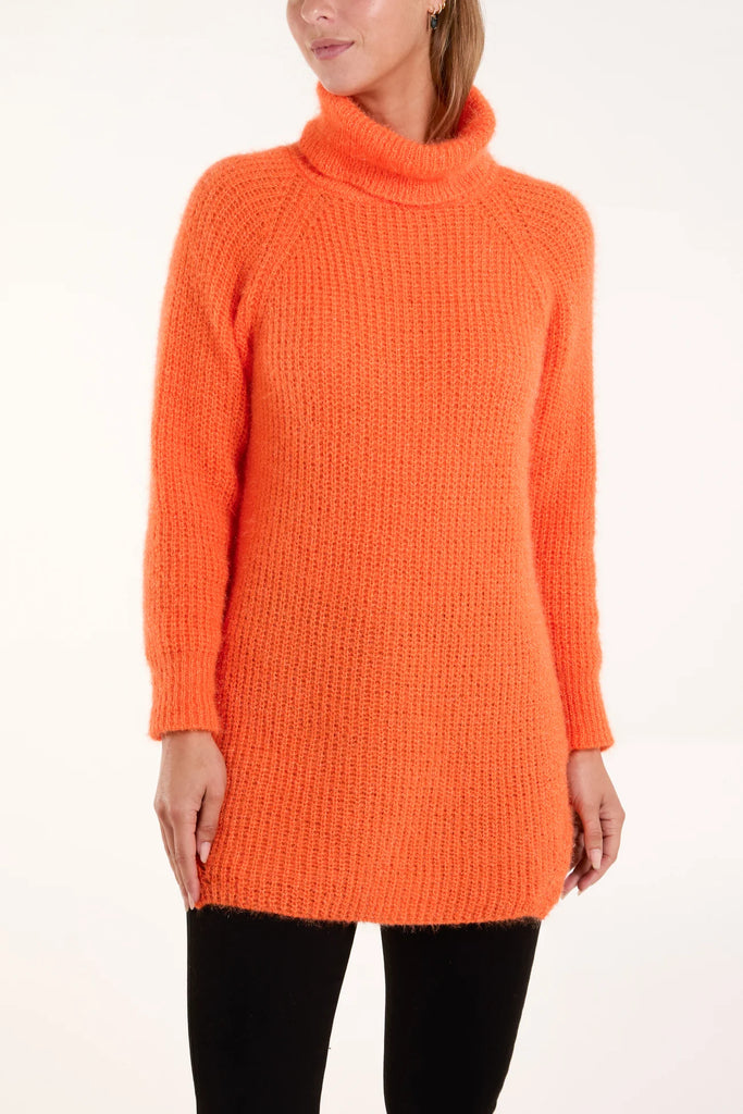 ROLL NECK SOFT TOUCH JUMPER - ORANGE