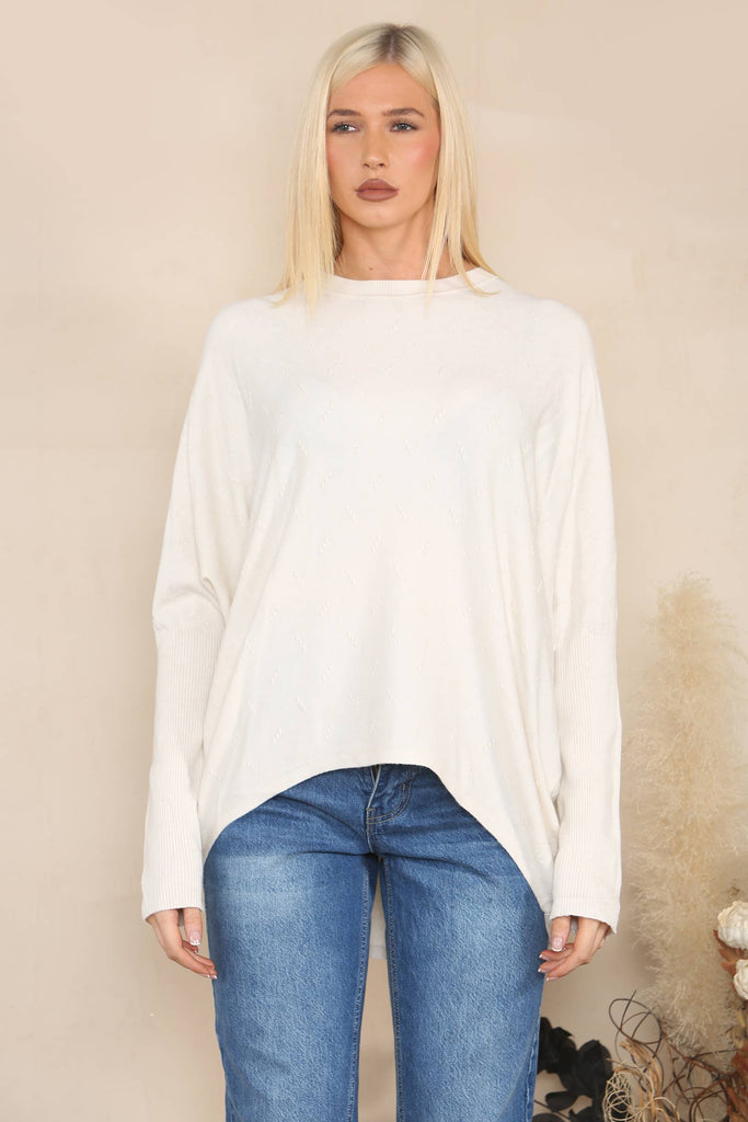 DROPPED HEM RELAXED JUMPER BLUE