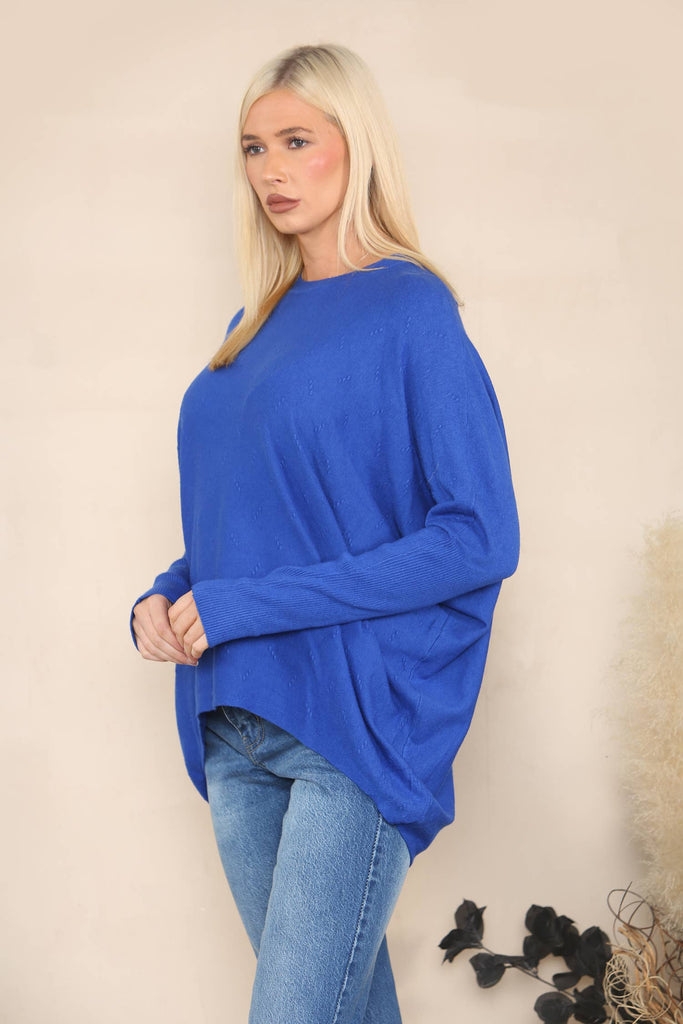 DROPPED HEM RELAXED JUMPER BLUE