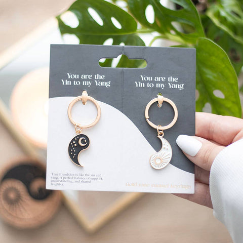 PAIR OF YIN YANG BEST FRIEND KEYRINGS