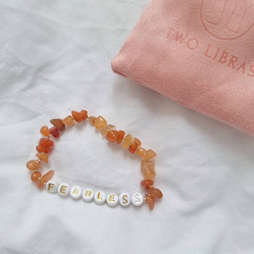 CARNELIAN CRYSTAL FRIENDSHIP BRACELET  - FEARLESS - ACTION, PASSION, FOCUS