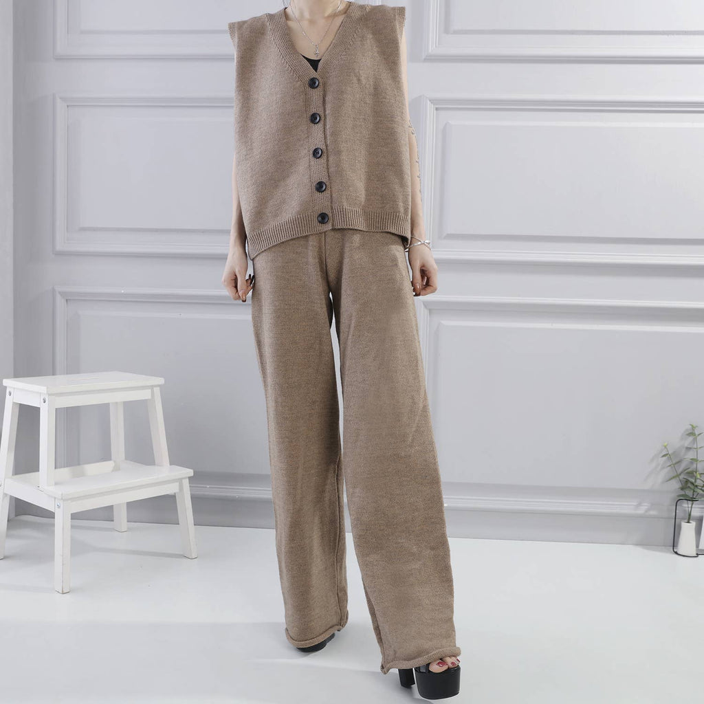 THREE PIECES CASHMERE MIX MATCHING SET: TAUPE