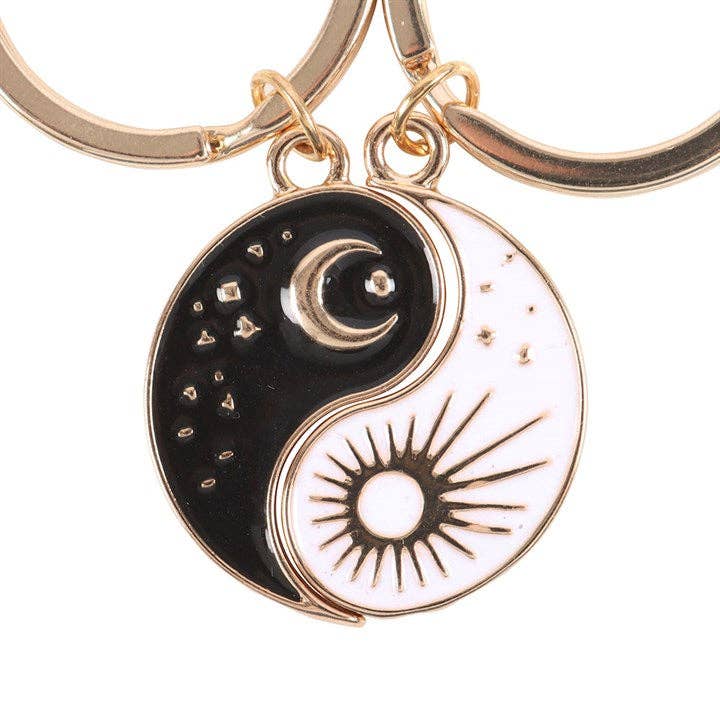 PAIR OF YIN YANG BEST FRIEND KEYRINGS