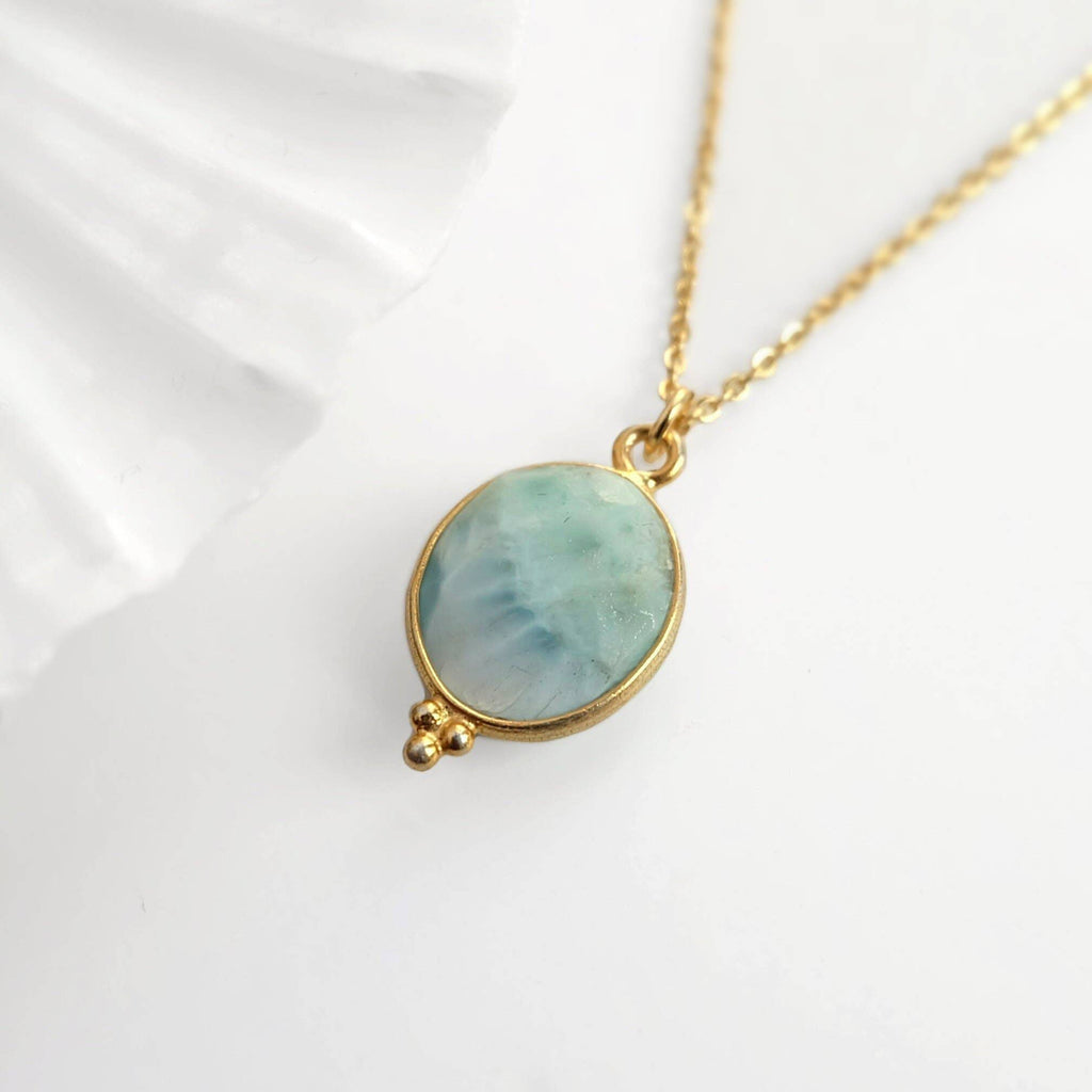 BOHO LARIMAR GEMSTONE NECKLACE