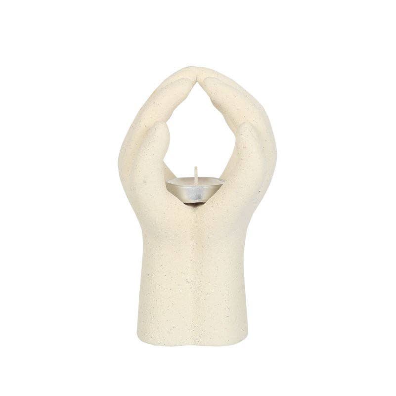 PRAYING HANDS TEALIGHT CANDLE HOLDER