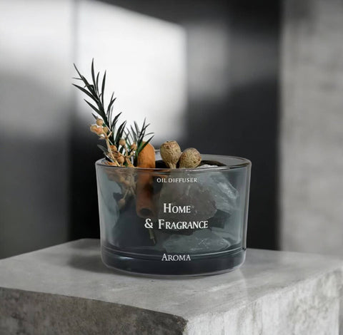 CRYSTAL AROMA HOME SCENT STONE DIFFUSER: BLACK