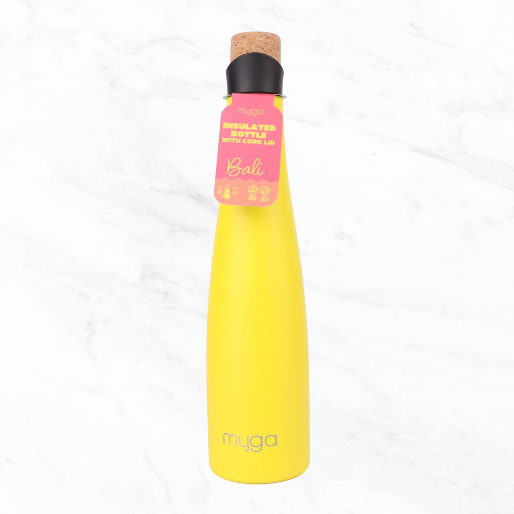 BALI INSULATED WATER BOTTLE WITH CORK LID: PINK