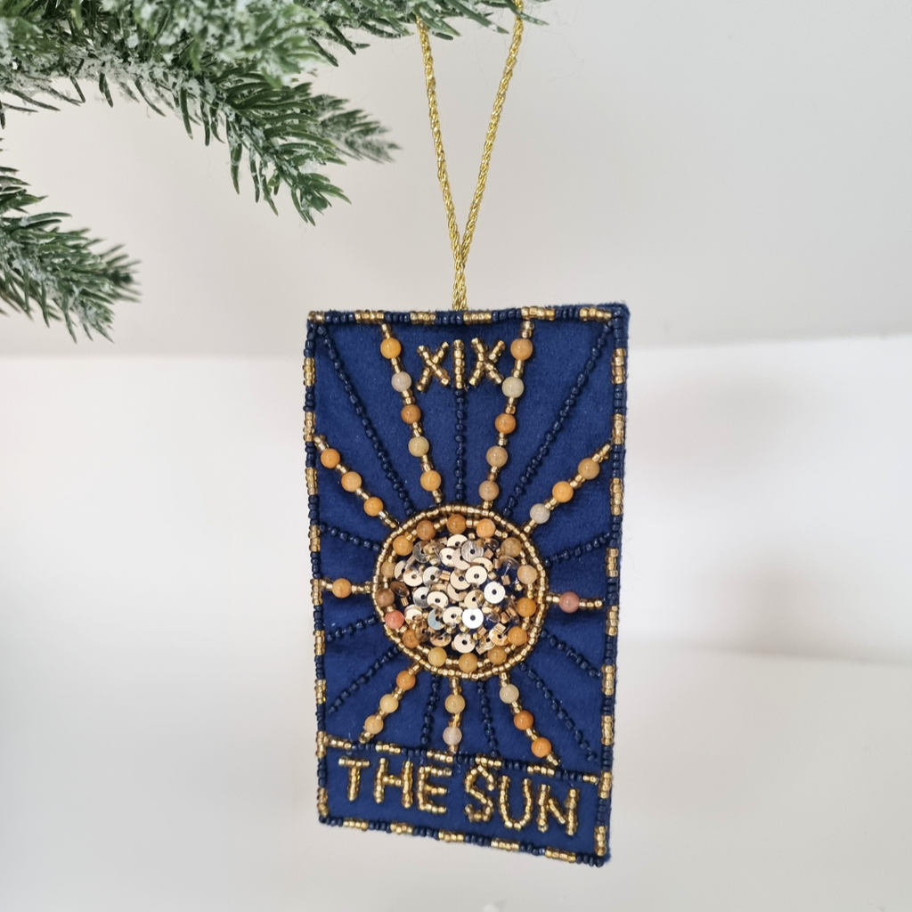 THE SUN TAROT HANGING  DECORATION WITH GENUINE CITRINE CRYSTALS