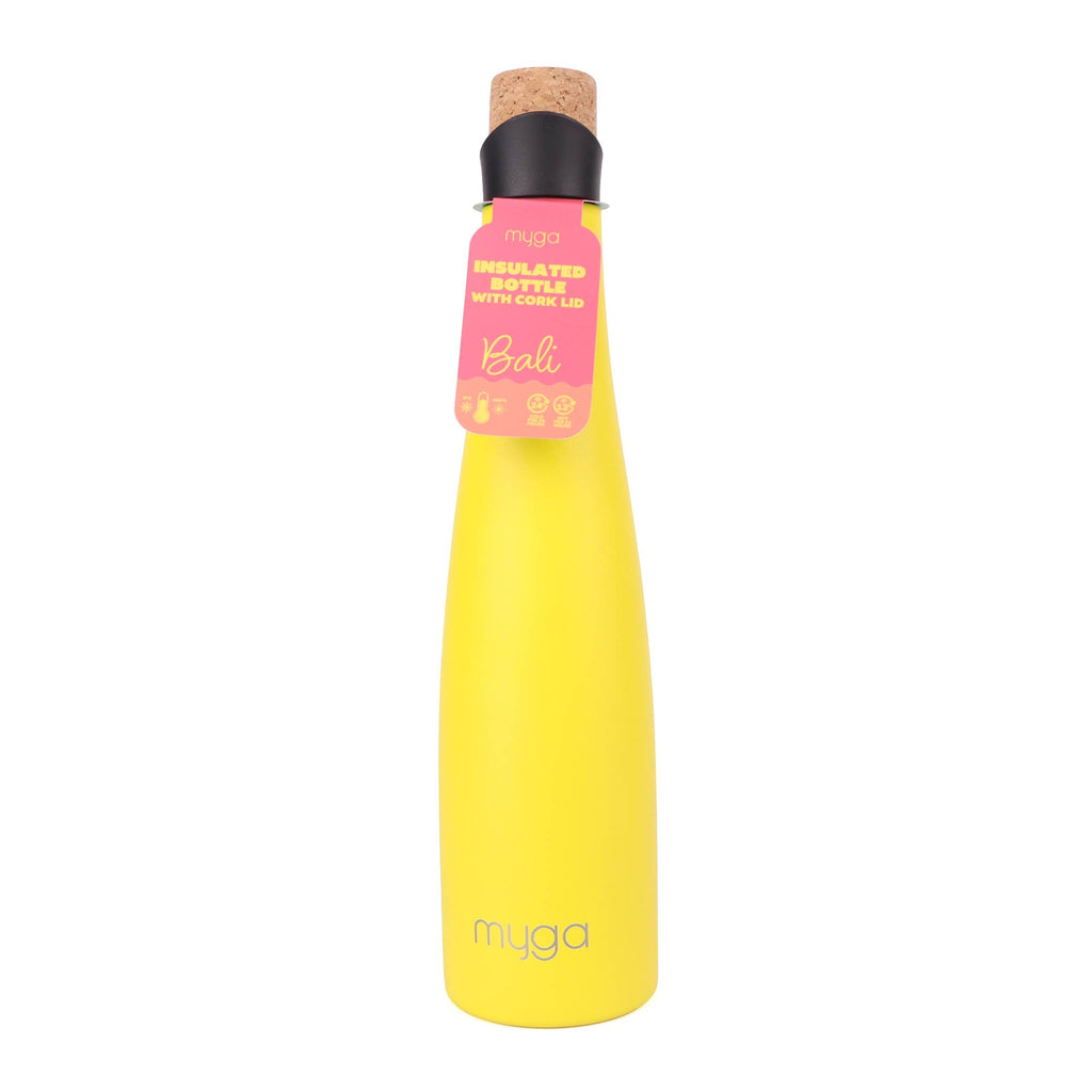 BALI INSULATED WATER BOTTLE WITH CORK LID: PINK