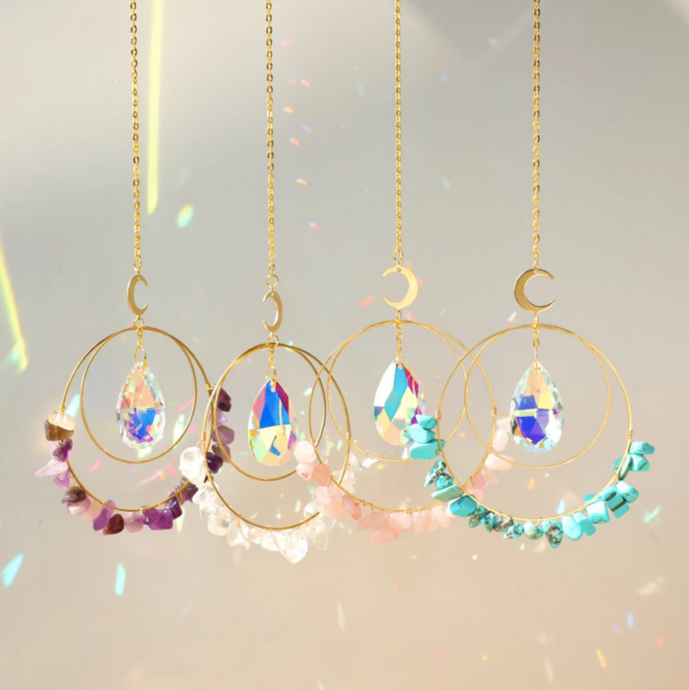 ROUND SUNCATCHER CRYSTAL RAINBOW PRISMS: TURQUOISE