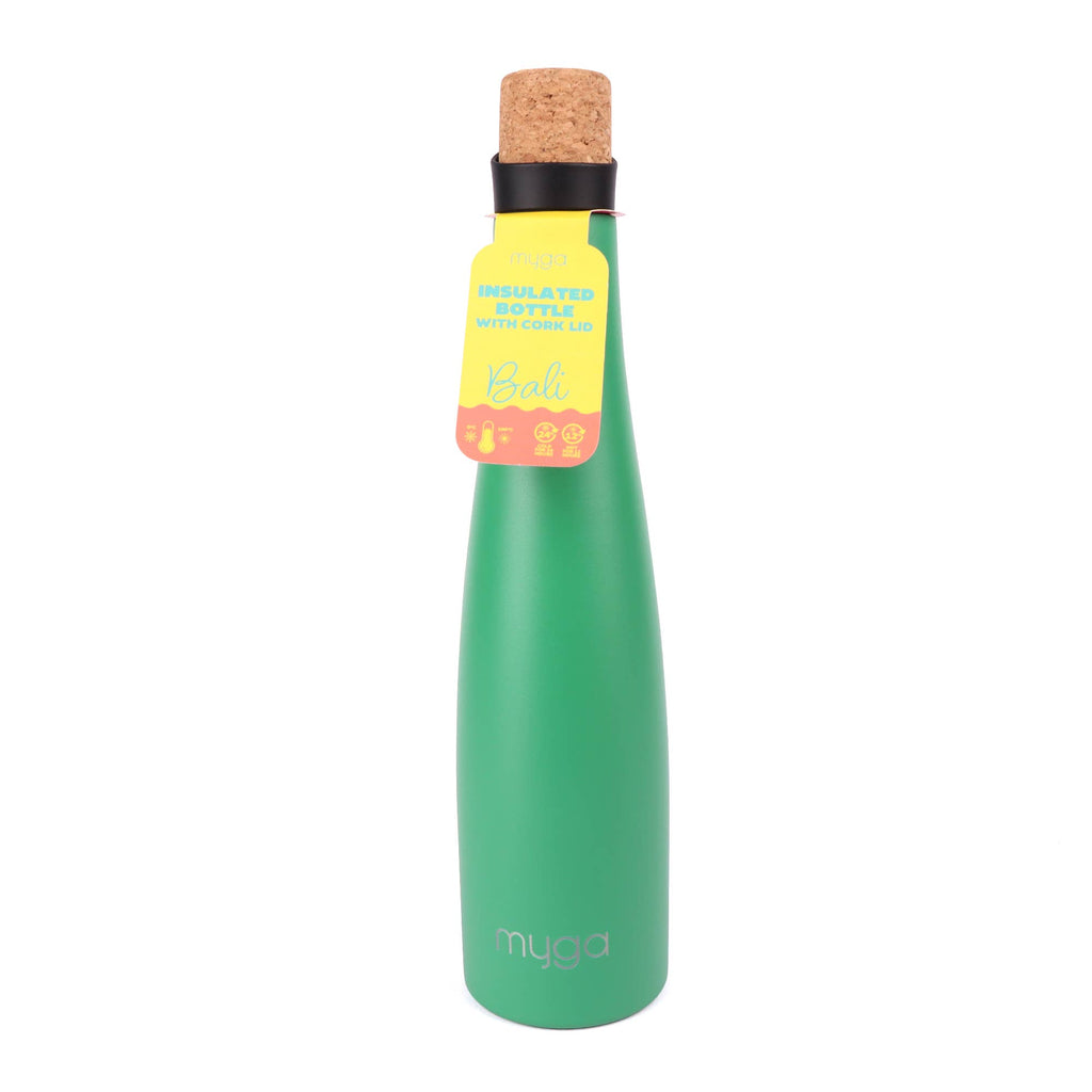 BALI INSULATED WATER BOTTLE WITH CORK LID: PINK