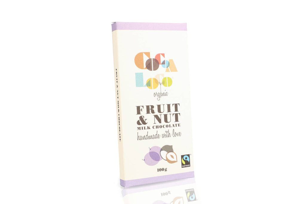 MILK CHOCOLATE FRUIT & NUT BAR – 100G